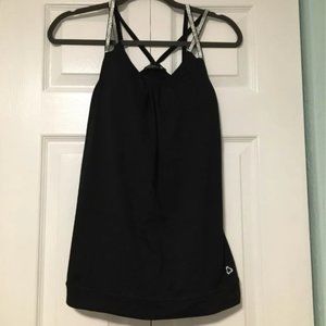 ❣️2/$36 Titika Activewear Tank top black Yoga strappy Size 0 XS/S